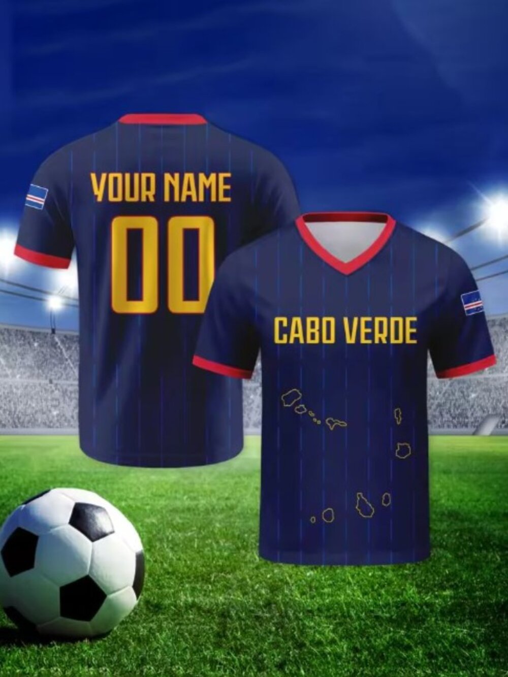 Cabo Verde National Team Style Soccer Jersey - Island Pride Football Shirt
